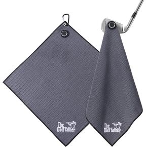 She's Pink Magnetic Golf Towel with Clip, 16"x16" Microfiber Waffle Weave, Quick-Dry Lint-Free Club & Ball Cleaning Cloth, Strong Magnet for Cart/Clubs, Black, 1 Pack in Saudi Arabia