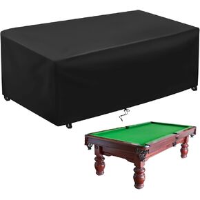 8 ft Pool Table Cover, Outdoor Waterproof Billiard Table Protector, Dust-proof Cover with Elastic Cord & Sticking Fastener Strap for Pool Tables, 98.4" Lx59.1" Wx35.4" H in Saudi Arabia
