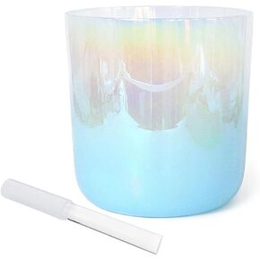8 Inch Alchemy Crystal Singing Bowl, Blue Gradient, Chakra Bowl Singing Bowl, Gift For Yoga Meditation & Sound Healing, With Free Acrylic Striker & O-ring(C Note) in Kuwait