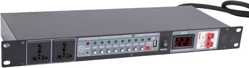 Dpofirs 10 Channel Power Sequencer, Power Conditioner with Delay Switch, Digital Voltage Display, Suitable for Home Theater Stage, Studio Use (US Plug) in Saudi Arabia