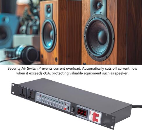 Dpofirs 10 Channel Power Sequencer, Power Conditioner with Delay Switch, Digital Voltage Display, Suitable for Home Theater Stage, Studio Use (US Plug) in Saudi Arabia
