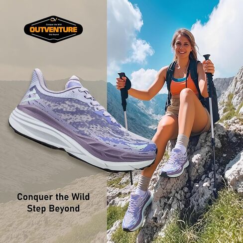 Women's Hiking Shoes Lightweight Breathable Mesh Walking Sneakers Lace up High-Traction Grip Trail Running Shoes in Kuwait