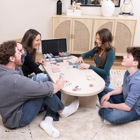 مجموعة ألعاب البوكر المكونة من 300 قطعة من ألعاب غرفة الكوع من Sunny Days Entertainment، تتضمن رقائق ملونة ونرد وموزع ورقائق عمياء ومجموعة من البطاقات في حقيبة حمل in Saudi Arabia
