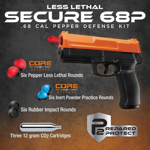 P2P Secure 68P .68 Cal CO2-Powered 6-Shot Launcher Starter Kit — Less-Lethal Personal Defense in Saudi Arabia