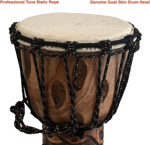 طبلة Djembe Drum من الخشب الصلب المنحوت بعمق طبلة Bongo كونغو الأفريقية - مقاس متوسط ​​مرتفع 30.48 سم - جودة احترافية - غير مصنوعة في الصين - العلامة التجارية JIVE (دولفين) in Kuwait