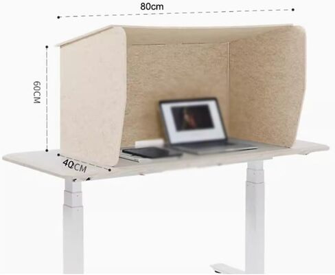 Desk Privacy Divider,Desk Bezel Sound Absorbing Screen,for Office Classroom Recording Studio,Beige-80X60X40cm in Saudi Arabia