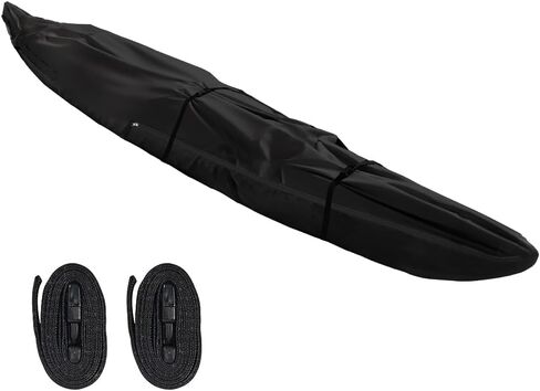 Fade and Tear Resistant Trailerable Cover with Waterproof Zipper, 600D Marine Grade Heavy-Duty Waterproof Canoe Cover Fit for 12ft Kayak, Indoor/Outdoor Storage, Gray in Saudi Arabia