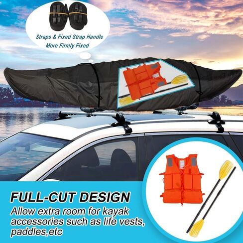 Fade and Tear Resistant Trailerable Cover with Waterproof Zipper, 600D Marine Grade Heavy-Duty Waterproof Canoe Cover Fit for 12ft Kayak, Indoor/Outdoor Storage, Gray in Saudi Arabia