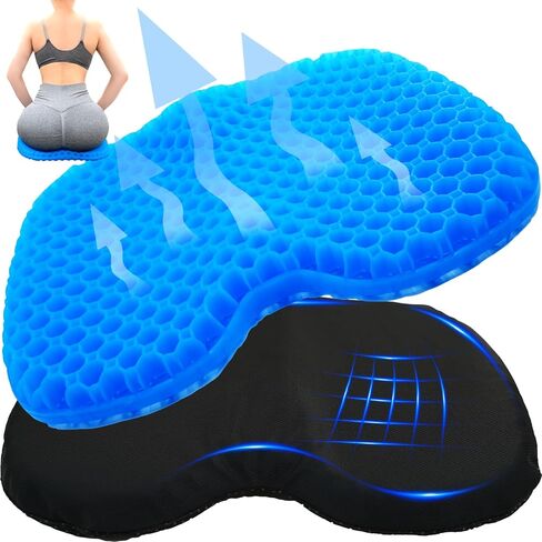Kayak Seat Cushion - Blue Cooling Gel Kayak Accessory Removable Waterproof Cover | Comfort for Kayak Seats, Fishing, Car seat，Office Chair & Outdoor Use in Saudi Arabia