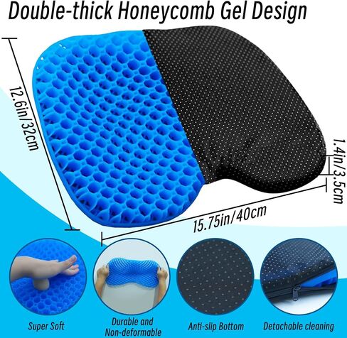 Kayak Seat Cushion - Blue Cooling Gel Kayak Accessory Removable Waterproof Cover | Comfort for Kayak Seats, Fishing, Car seat，Office Chair & Outdoor Use in Saudi Arabia