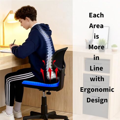 Kayak Seat Cushion - Blue Cooling Gel Kayak Accessory Removable Waterproof Cover | Comfort for Kayak Seats, Fishing, Car seat，Office Chair & Outdoor Use in Saudi Arabia