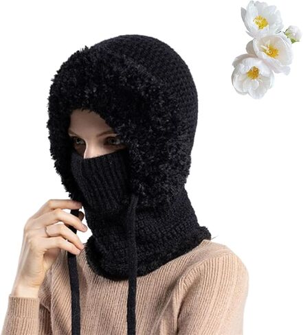 3 in 1 Beanie Hat with Scarf and Mask, 3 in 1 Beanie Hat for Women, Knitted Ski Scarf and Mask Set, Balaclava Hats in Saudi Arabia