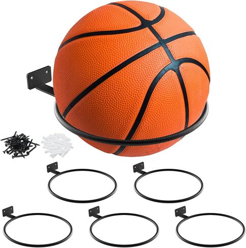 Basketball Holder Wall Mount Soccer Display Rack Metal Universal Ball Display Rack Stand for Basketball Football Volleyball in Saudi Arabia