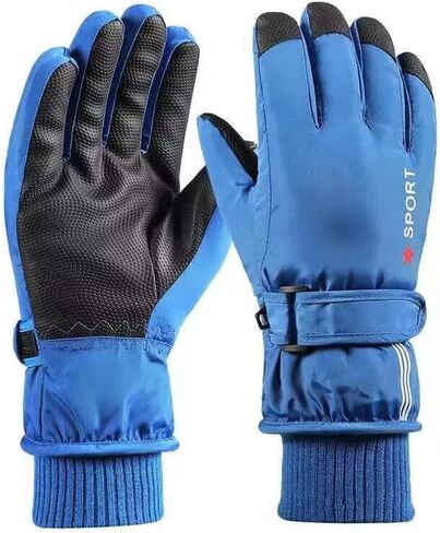 IZUS Water-Repellent Snow-Ski-Mittens for Kids Winter-Outdoor-Sports Warm-Windproof Skiing-Gloves Boy-Girls 5-10 Years in Saudi Arabia
