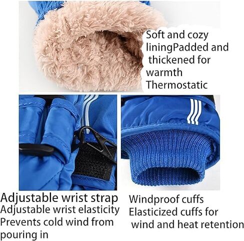 IZUS Water-Repellent Snow-Ski-Mittens for Kids Winter-Outdoor-Sports Warm-Windproof Skiing-Gloves Boy-Girls 5-10 Years in Saudi Arabia