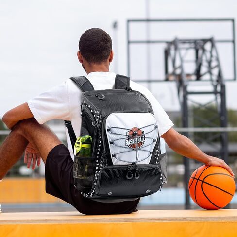 Basketball Backpack with Ball & Shoes Compartment - 30L Capacity Sports Bag, Basketball Accessories Bag Lightweight Breathable for Boys Grils in Saudi Arabia
