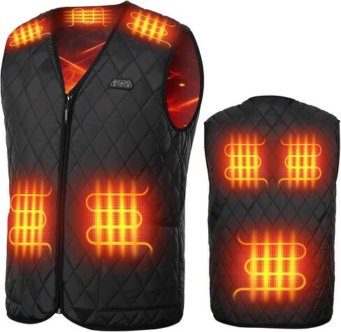 KEMIMOTO Mens Heated Vest, Heated Quilted Jackets for Men, V-Neck Zipper Vest(Batteries Not Included) in Saudi Arabia