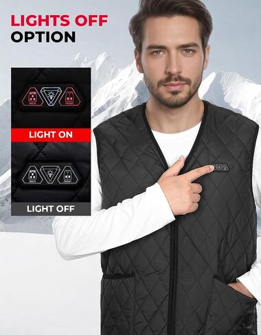 KEMIMOTO Mens Heated Vest, Heated Quilted Jackets for Men, V-Neck Zipper Vest(Batteries Not Included) in Saudi Arabia