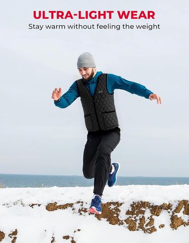 KEMIMOTO Mens Heated Vest, Heated Quilted Jackets for Men, V-Neck Zipper Vest(Batteries Not Included) in Saudi Arabia