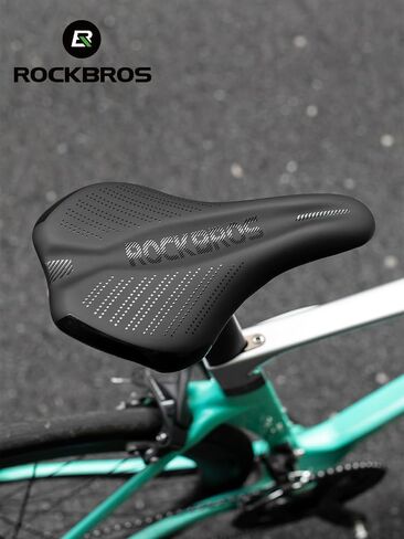 ROCKBROS Comfortable Bike Seat Cushion Made of Thick, High-Density Memory Foam for Men Women Waterproof High Carbon Steel Bike Seat Fit for Mountain Road Bike with Dense Anti-Slip Reflective Dots in Saudi Arabia