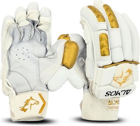 Almos Sports Premium Cricket Batting Gloves for Batsman | Stylish Design, Comfortable Grip, Breathable mesh for Ventilation, Adult Size, PVC Thumb Patch | MKT PRO, ZAK PRO, SHAH X, HAADI Style | in Saudi Arabia