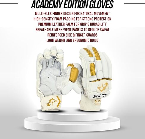 Almos Sports Premium Cricket Batting Gloves for Batsman | Stylish Design, Comfortable Grip, Breathable mesh for Ventilation, Adult Size, PVC Thumb Patch | MKT PRO, ZAK PRO, SHAH X, HAADI Style | in Saudi Arabia