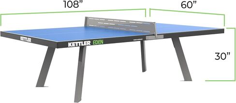 KETTLER Eden Weatherproof Stationary Outdoor Table Tennis Table with Galvanized Steel Legs and Permanent Net and Post System in Saudi Arabia