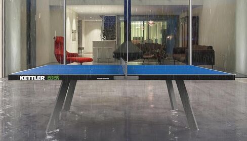 KETTLER Eden Weatherproof Stationary Outdoor Table Tennis Table with Galvanized Steel Legs and Permanent Net and Post System in Saudi Arabia