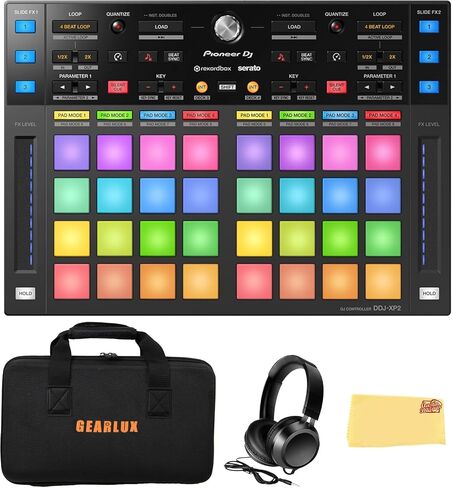 Pioneer DJ DDJ-XP2 Sub-Controller for Rekordbox & Serato DJ Pro Bundle with Case, Headphones, and Austin Bazaar Polishing Cloth in Saudi Arabia