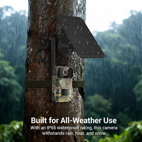 4G LTE Cellular Trail Camera with Solar Panel, Full HD Live Streaming Game Cameras, Night Vision, Motion Detection, 2-Way Talk, IP65, Built-in SIM Card, Unlimited Plan (Sold Separately) in Saudi Arabia