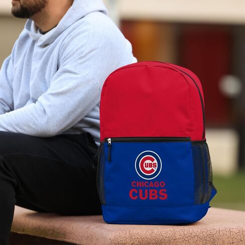 FOCO MLB Officially Licensed Baseball Team Color Primary Logo 2 Tone Big Logo Color Block School Bag Travel Backpack - Los Angeles Dodgers in Saudi Arabia