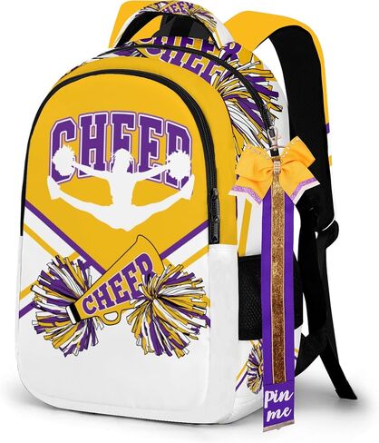 Cheer Backpack with Glitter Cheerleader Keychain, Cheer Pin Strap for Backpack, Cheerleading Gifts for Team Women (Navy Blue) in Saudi Arabia