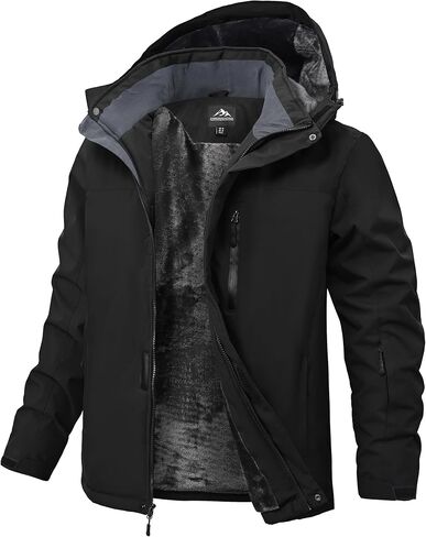 Mens Winter Snow Jacket Waterproof Ski Jackets Snowboard Rain Warm Coat Insulated Hood Fleece Lined in Saudi Arabia
