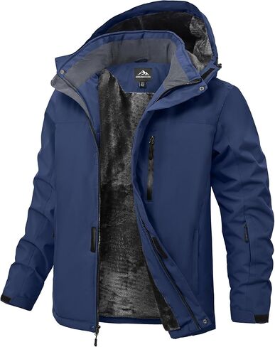 Mens Winter Snow Jacket Waterproof Ski Jackets Snowboard Rain Warm Coat Insulated Hood Fleece Lined in Kuwait