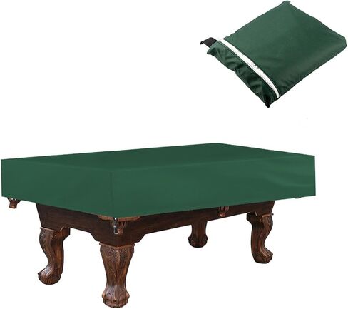 Pool Table Cover, 210D Oxford Fabric Billiard Table Cover, with PU Coated Silver, Waterproof and Dustproof, Perfect for Snooker Tables and Billiard Clubs(Green,8FT) in Saudi Arabia