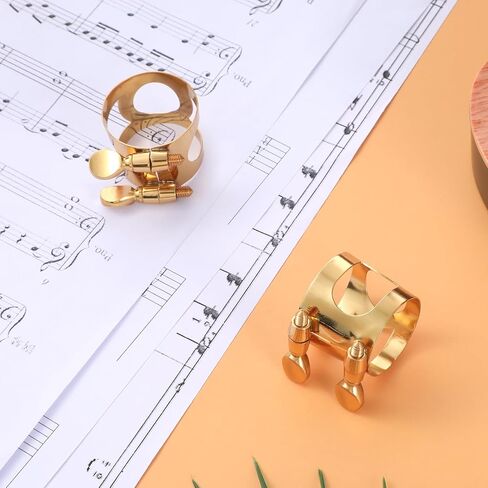 2 Pcs Gold Clarinet Ligature B Flat with Adjustable Screws, Gold Bb Clarinet Mouthpiece Ligature, Bb Accessory Ligatures Mouthpiece Ligatures for Clarinets Mouthpieces Woodwinds Instrument in Saudi Arabia