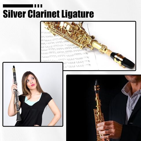 2 Pcs Gold Clarinet Ligature B Flat with Adjustable Screws, Gold Bb Clarinet Mouthpiece Ligature, Bb Accessory Ligatures Mouthpiece Ligatures for Clarinets Mouthpieces Woodwinds Instrument in Saudi Arabia