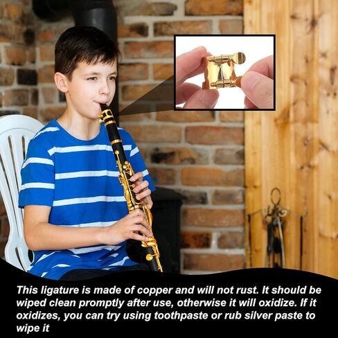 2 Pcs Gold Clarinet Ligature B Flat with Adjustable Screws, Gold Bb Clarinet Mouthpiece Ligature, Bb Accessory Ligatures Mouthpiece Ligatures for Clarinets Mouthpieces Woodwinds Instrument in Saudi Arabia