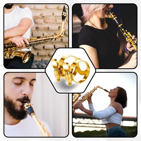 2 Pcs Gold Clarinet Ligature B Flat with Adjustable Screws, Gold Bb Clarinet Mouthpiece Ligature, Bb Accessory Ligatures Mouthpiece Ligatures for Clarinets Mouthpieces Woodwinds Instrument in Saudi Arabia