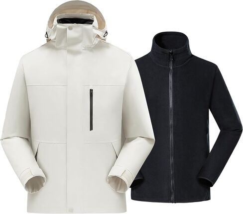 Men's 3-In-1 Jacket Winter Snow Suit Hooded Waterproof Raincoat Wool-Lined Warm Coat Casual Men Clothing in Saudi Arabia