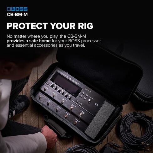 BOSS CB-BM-M | Multi-Effects Case | Compatible GT-1000, GX-100, ME-90, & ME-90B | Lightweight & Durable | Thick Internal Padding | Adjustable Shoulder Strap | Versatile Accessory Pockets in Saudi Arabia