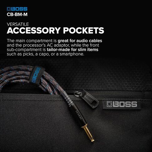 BOSS CB-BM-M | Multi-Effects Case | Compatible GT-1000, GX-100, ME-90, & ME-90B | Lightweight & Durable | Thick Internal Padding | Adjustable Shoulder Strap | Versatile Accessory Pockets in Saudi Arabia
