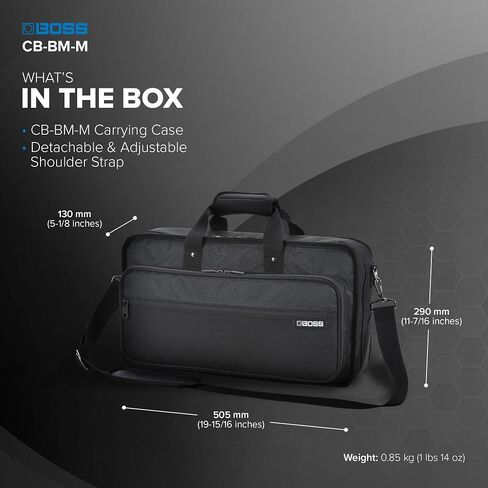 BOSS CB-BM-M | Multi-Effects Case | Compatible GT-1000, GX-100, ME-90, & ME-90B | Lightweight & Durable | Thick Internal Padding | Adjustable Shoulder Strap | Versatile Accessory Pockets in Saudi Arabia