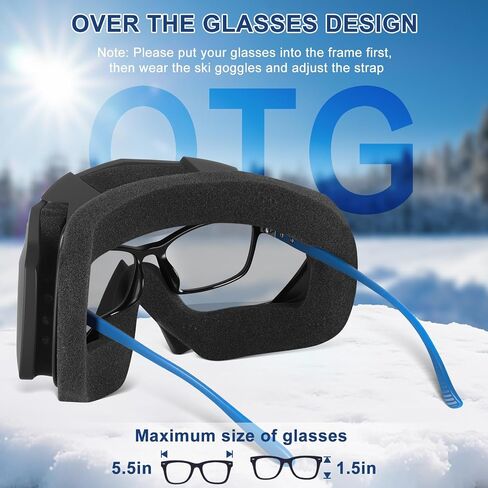 OXG Ski Snowboard Goggles for Men Women, UV Protection Ski Snow Goggles for Adult Youth Winter Snow Sports in Kuwait