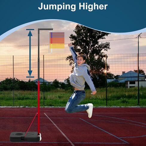 Jump Measuring Tool, 4.9-12.6 FT Adjustable Height Vertical Jump Tester for School Gym, Floor Standing Vertical Jumping Measurement Challenger for Volleyball Slam Dunk Jump Training Aid in Kuwait