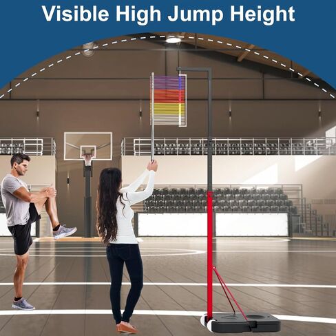 Jump Measuring Tool, 4.9-12.6 FT Adjustable Height Vertical Jump Tester for School Gym, Floor Standing Vertical Jumping Measurement Challenger for Volleyball Slam Dunk Jump Training Aid in Kuwait