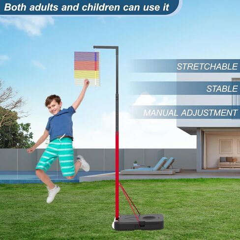 Jump Measuring Tool, 4.9-12.6 FT Adjustable Height Vertical Jump Tester for School Gym, Floor Standing Vertical Jumping Measurement Challenger for Volleyball Slam Dunk Jump Training Aid in Kuwait