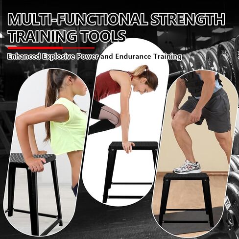 Plyometric Jump Box,12/18/24 Inch Anti-slip Plyo Box,Exercise Box Jump,Fitness Step Up Box Set for Home Gym Training in Kuwait