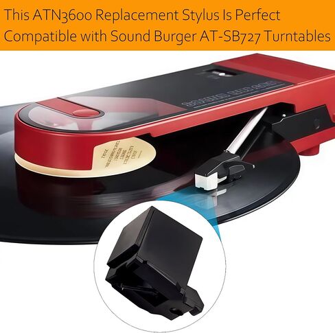 ATN3600L ATN3600LC إبرة قلم بديلة مخروطية، متوافقة مع سلسلة Audio-Technica AT-LP60، AT-LP60X، AT-LP60XBT، Sound Burger، AT-SB727، AT-SB2022 مشغل تسجيل القرص الدوار in Kuwait