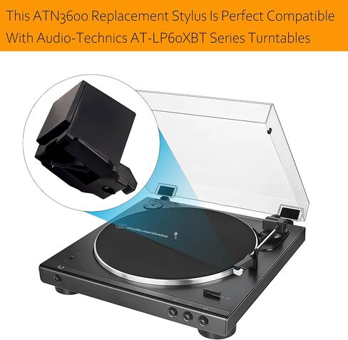 ATN3600L ATN3600LC إبرة قلم بديلة مخروطية، متوافقة مع سلسلة Audio-Technica AT-LP60، AT-LP60X، AT-LP60XBT، Sound Burger، AT-SB727، AT-SB2022 مشغل تسجيل القرص الدوار in Kuwait